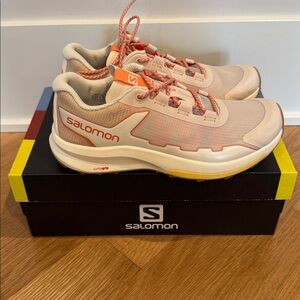 Salomon Coral and Beige Running Shoes